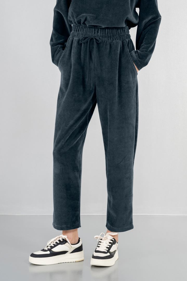 VELOUR CORDUROY JOGGER PANTS BLUE