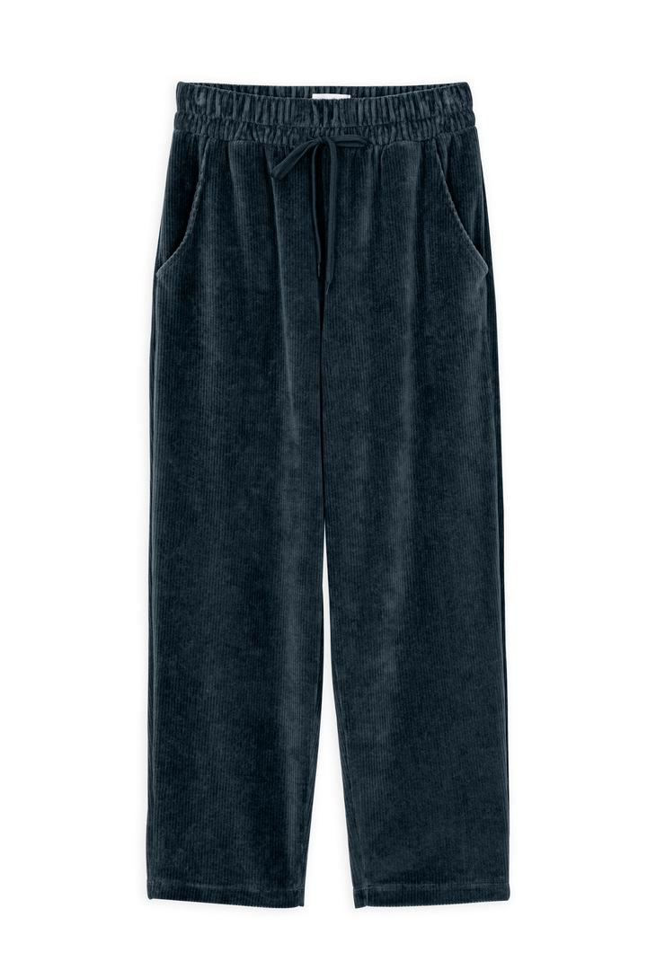 VELOUR CORDUROY JOGGER PANTS BLUE