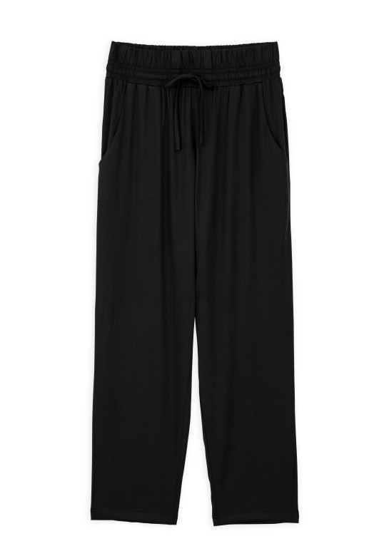 SATIN SANDWASHED JOGGER PANTS BLACK