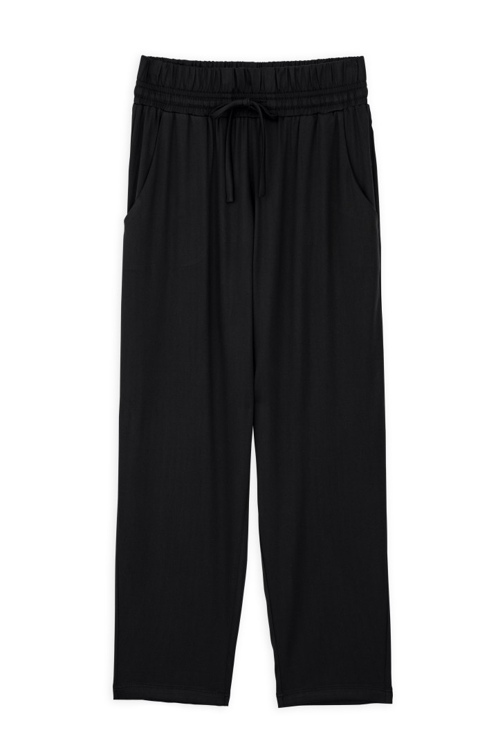 SATIN SANDWASHED JOGGER PANTS BLACK