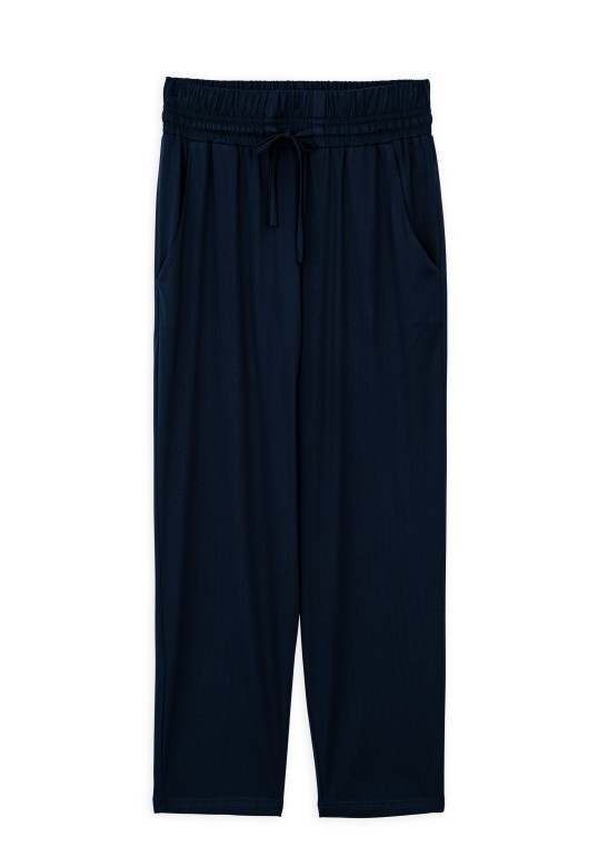 SATIN SANDWASHED JOGGER PANTS DARK BLUE