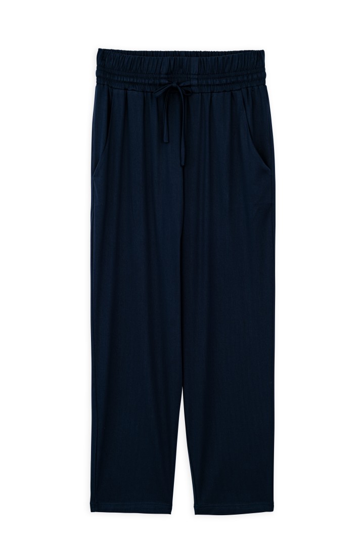 SATIN SANDWASHED JOGGER PANTS DARK BLUE