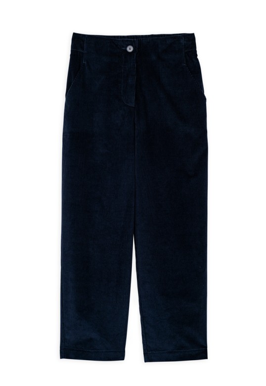 CORDUROY HIGHWAIST PANTS DARK BLUE