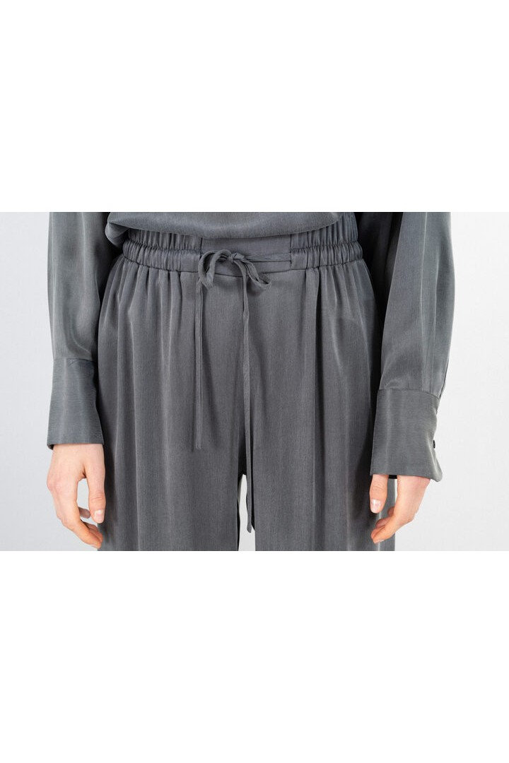 CUPRO VISCOSE WIDE-LEG PANTS GREY