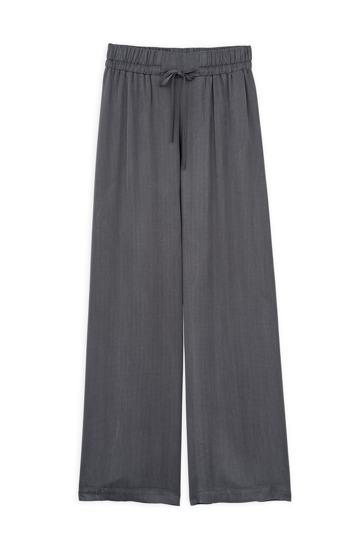 CUPRO VISCOSE WIDE-LEG PANTS GREY