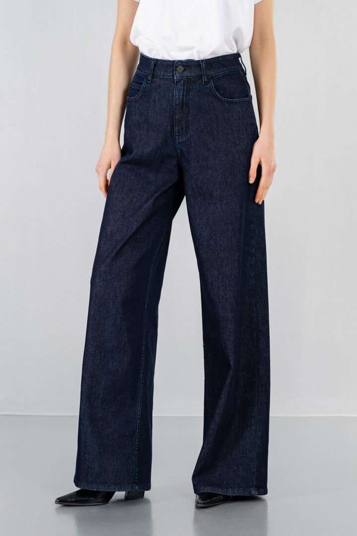 DENIM WIDE-LEG JEANS BLUE