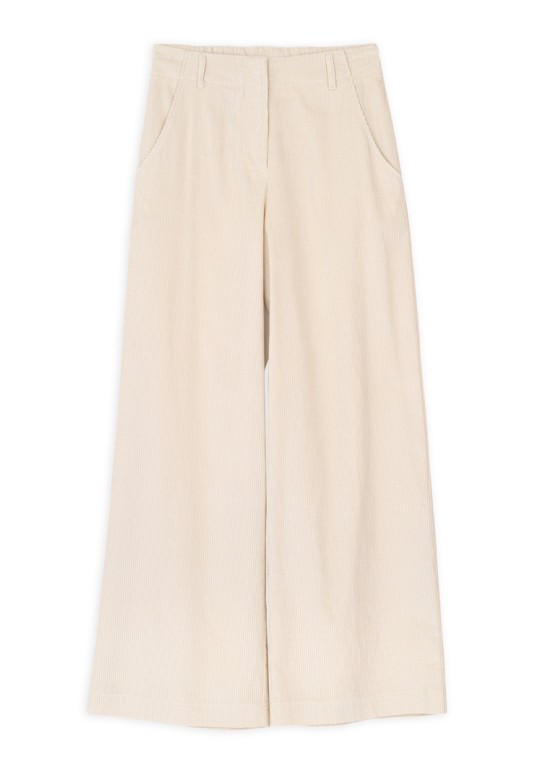 CORDUROY WIDE-LEG PANTS CREAM