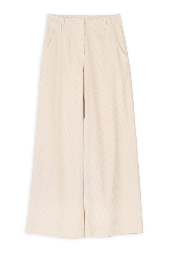 CORDUROY WIDE-LEG PANTS CREAM