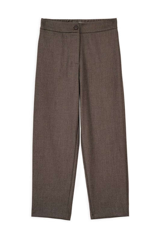 MELANGE T/R LOOSE PANTS BROWN