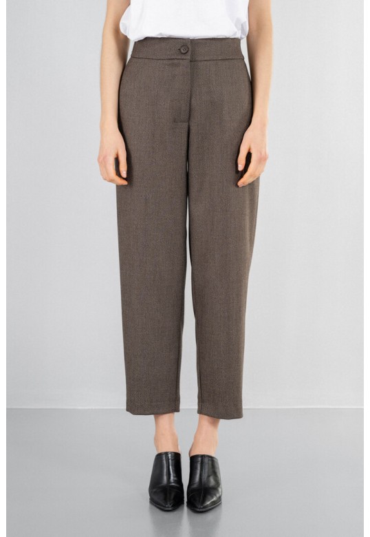 MELANGE T/R LOOSE PANTS BROWN