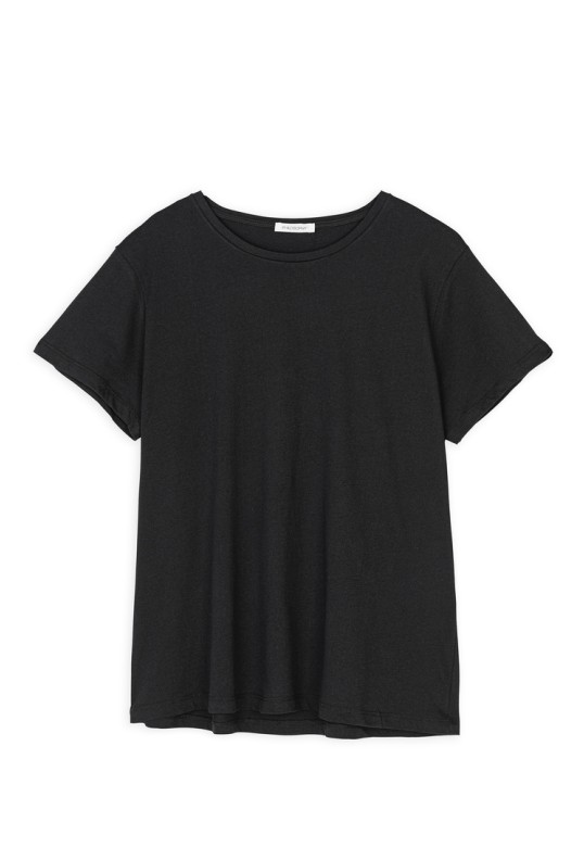 ORGANIC COTTON ROUND NECK T-SHIRT BLACK