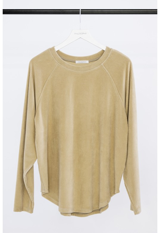 VELOUR CORDUROY SWEATSHIRT BEIGE 