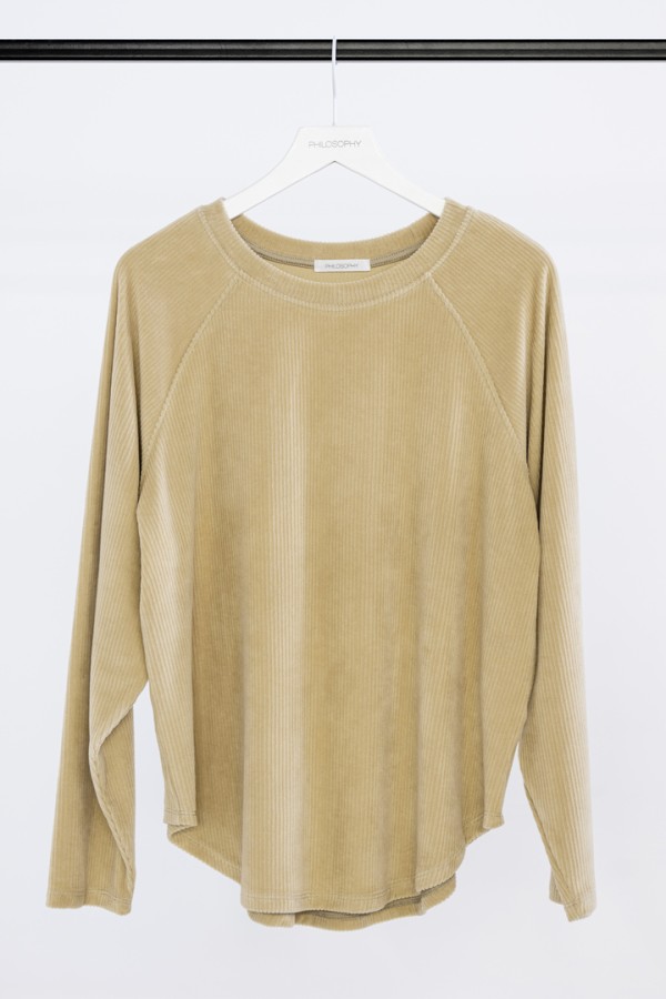 VELOUR CORDUROY SWEATSHIRT BEIGE 