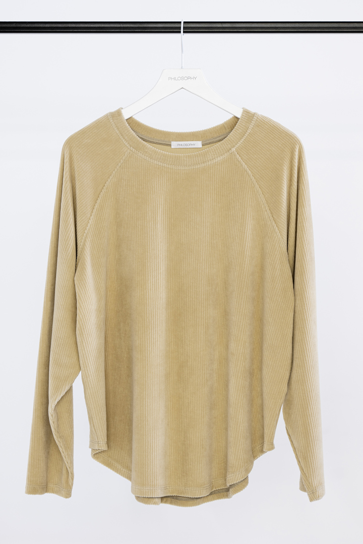 VELOUR CORDUROY SWEATSHIRT BEIGE 