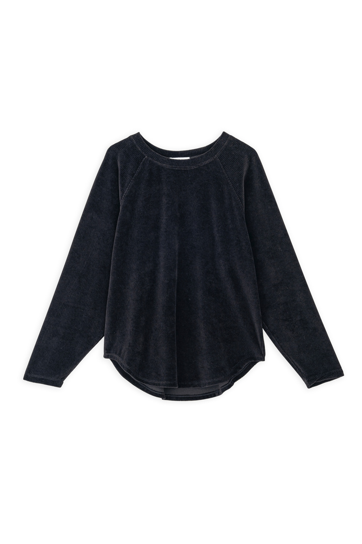 VELOUR CORDUROY SWEATSHIRT BLACK