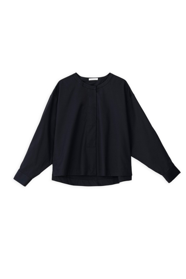 POPLIN CROPPED TOP BLACK