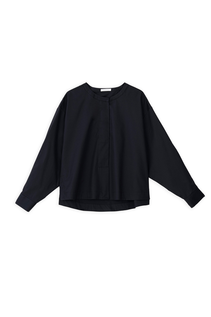 POPLIN CROPPED TOP BLACK