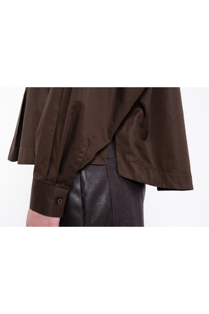 POPLIN CROPPED TOP DARK BROWN