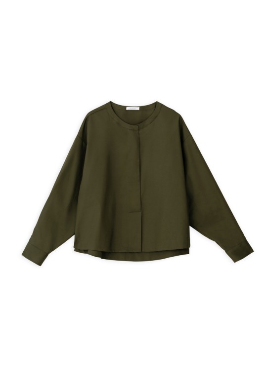 POPLIN CROPPED TOP KHAKI