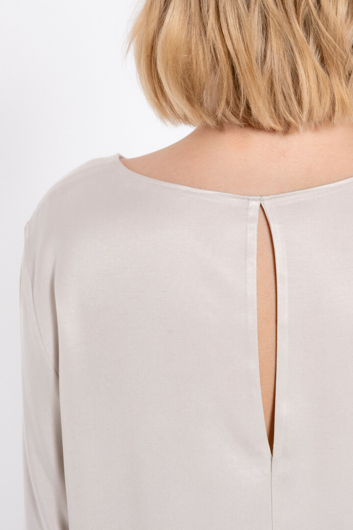 CUPRO VISCOSE LONG BLOUSE CREAM