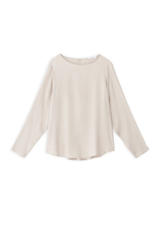 CUPRO VISCOSE LONG BLOUSE CREAM