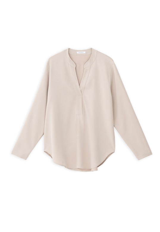 HEAVY TWILL BLOUSE DUSTY WHITE