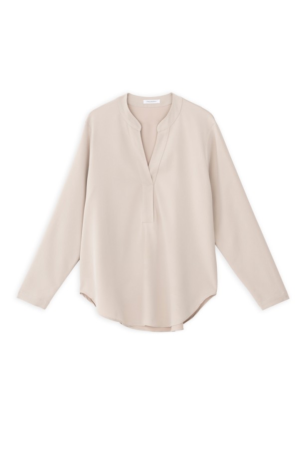 HEAVY TWILL BLOUSE DUSTY WHITE