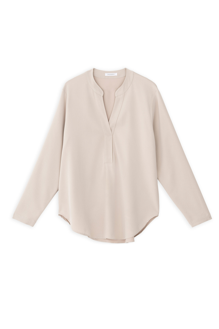 HEAVY TWILL BLOUSE DUSTY WHITE