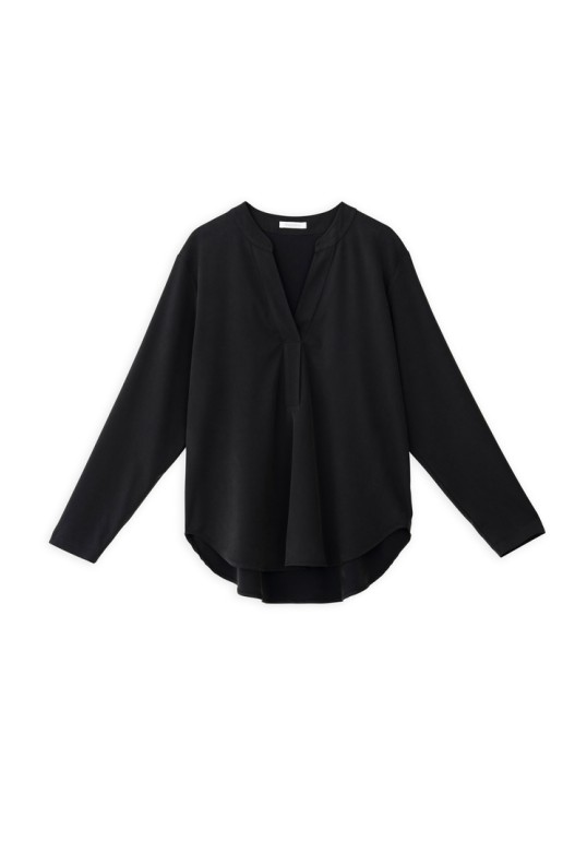 HEAVY TWILL BLOUSE OFF BLACK