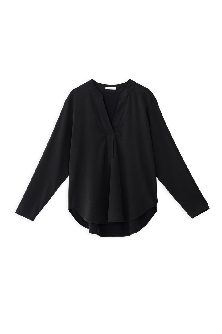 HEAVY TWILL BLOUSE OFF BLACK