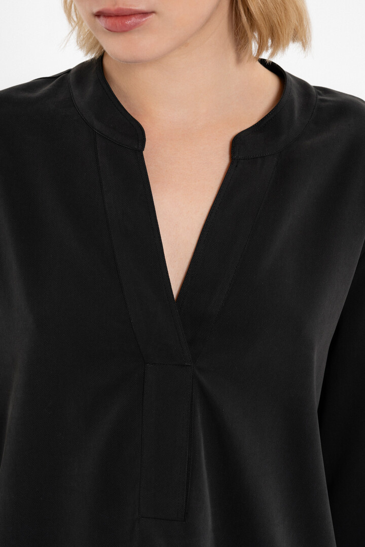 HEAVY TWILL BLOUSE OFF BLACK
