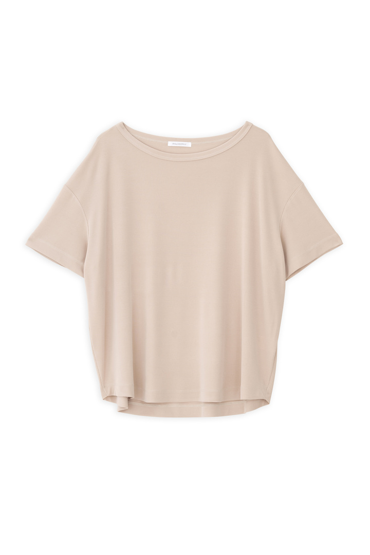 RIB SANDWASHED SHORT SLEEVE TOP CREAM