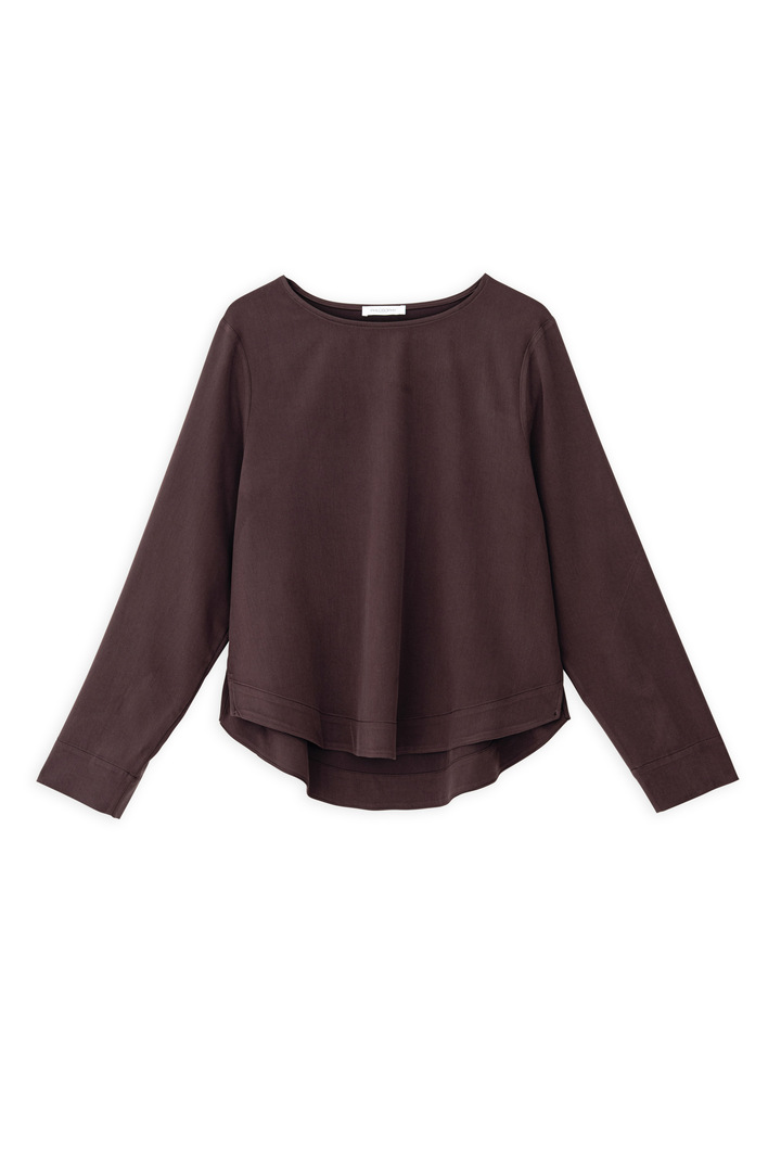 HEAVY TWILL CROPPED TOP DARK BORDEAUX