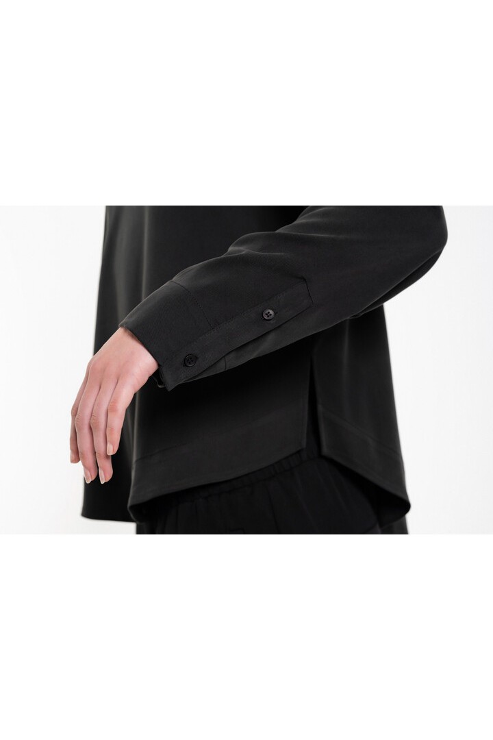 HEAVY TWILL CROPPED TOP OFF BLACK