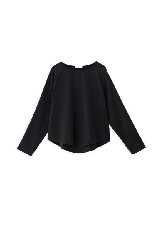 HEAVY TWILL CROPPED TOP OFF BLACK