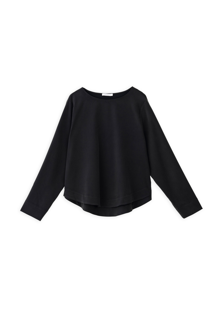 HEAVY TWILL CROPPED TOP OFF BLACK