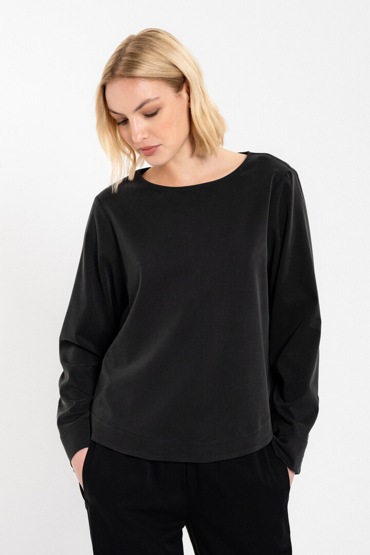 HEAVY TWILL CROPPED TOP OFF BLACK