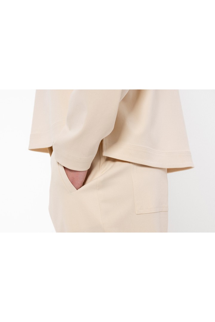TWILL STRETCH CROPPED TOP CREAM
