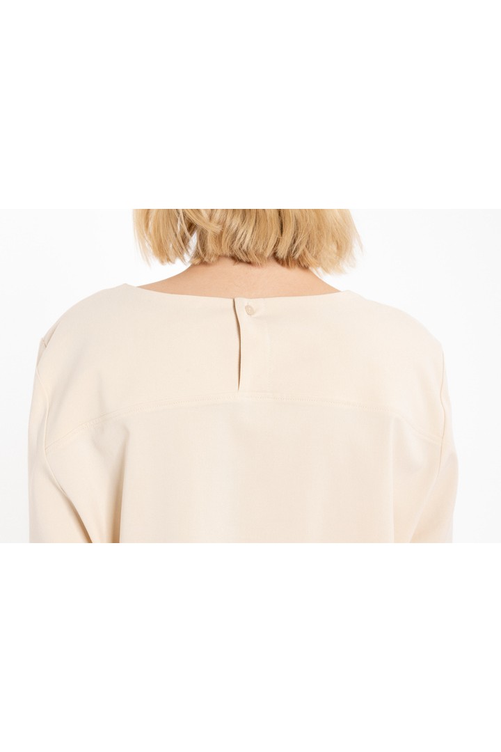 TWILL STRETCH CROPPED TOP CREAM