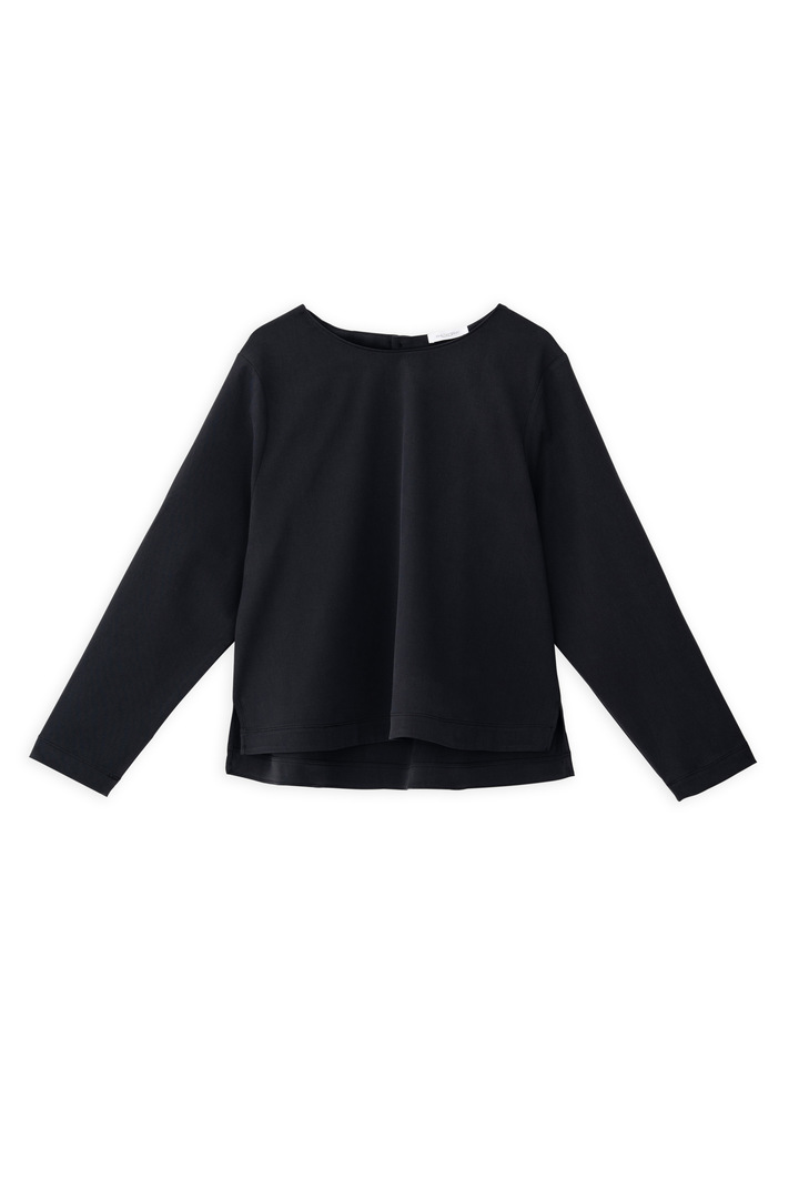TWILL STRETCH CROPPED TOP OFF BLACK