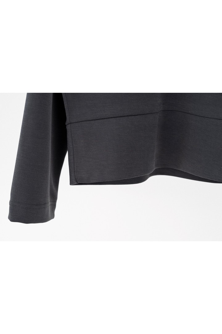 CUPRO PIQUE CROPPED TOP ANTHRACITE