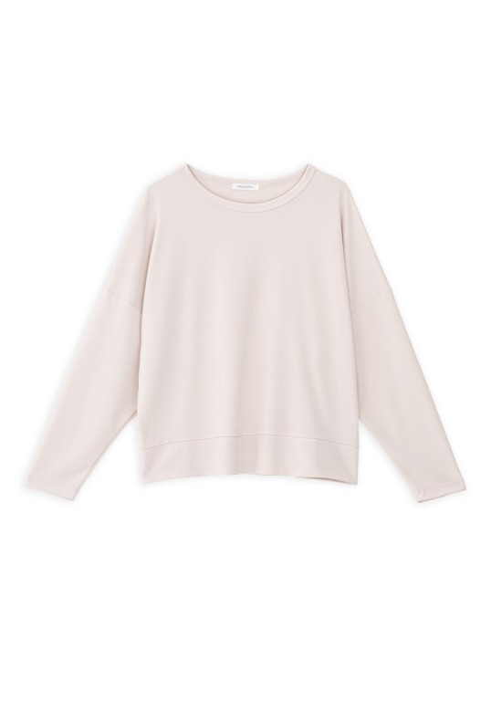 CUPRO PIQUE CROPPED TOP CREAM