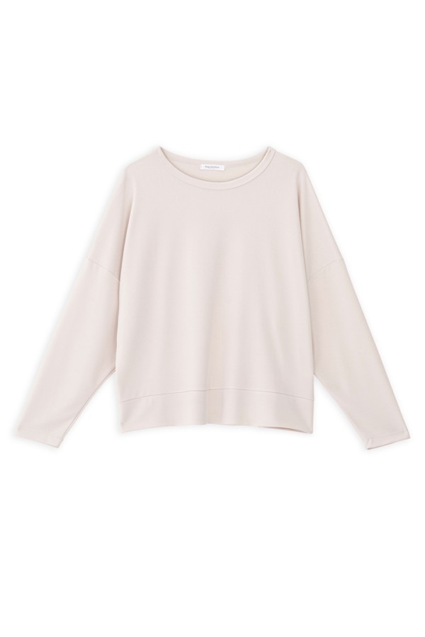 CUPRO PIQUE CROPPED TOP CREAM