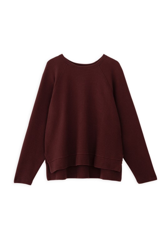 FUTTER WAFFLE SWEATSHIRT BORDEAUX