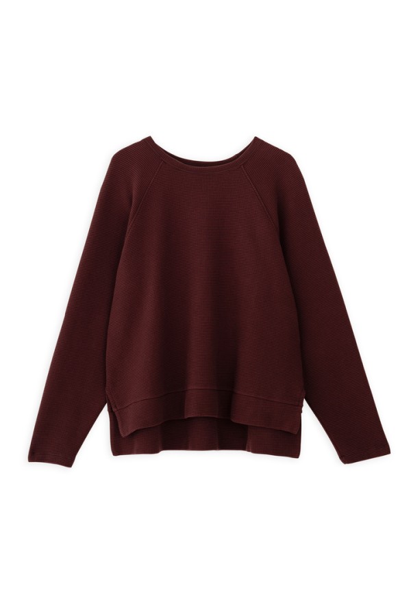 FUTTER WAFFLE SWEATSHIRT BORDEAUX