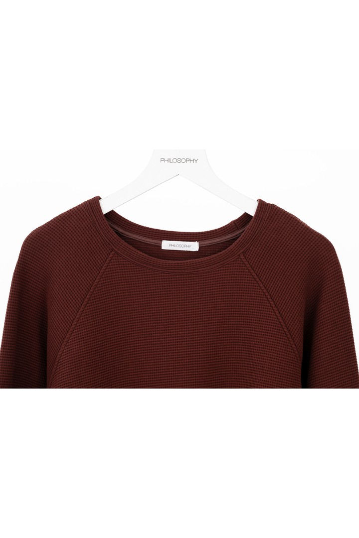FUTTER WAFFLE SWEATSHIRT BORDEAUX