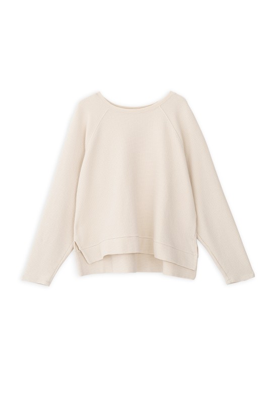 FUTTER WAFFLE SWEATSHIRT DUSTY CREAM