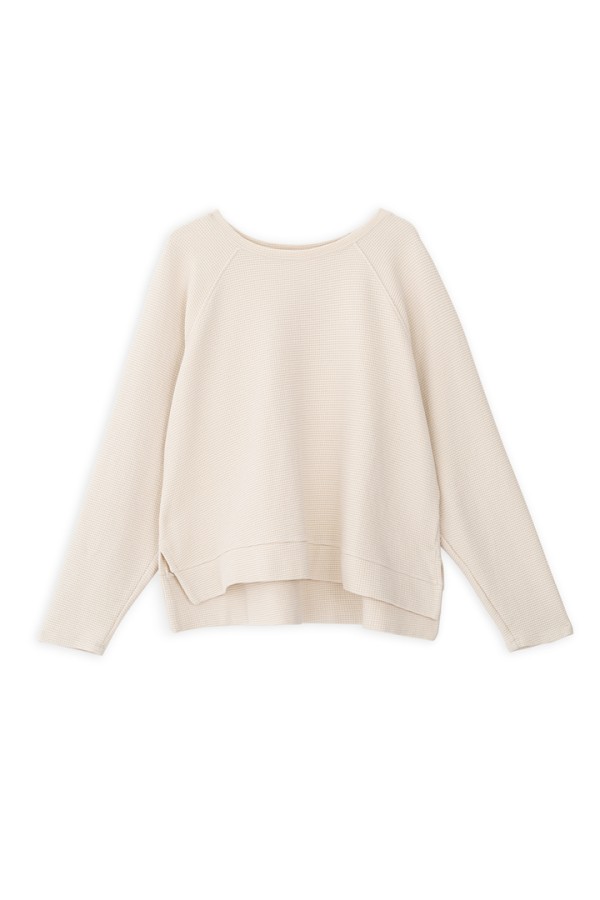 FUTTER WAFFLE SWEATSHIRT DUSTY CREAM