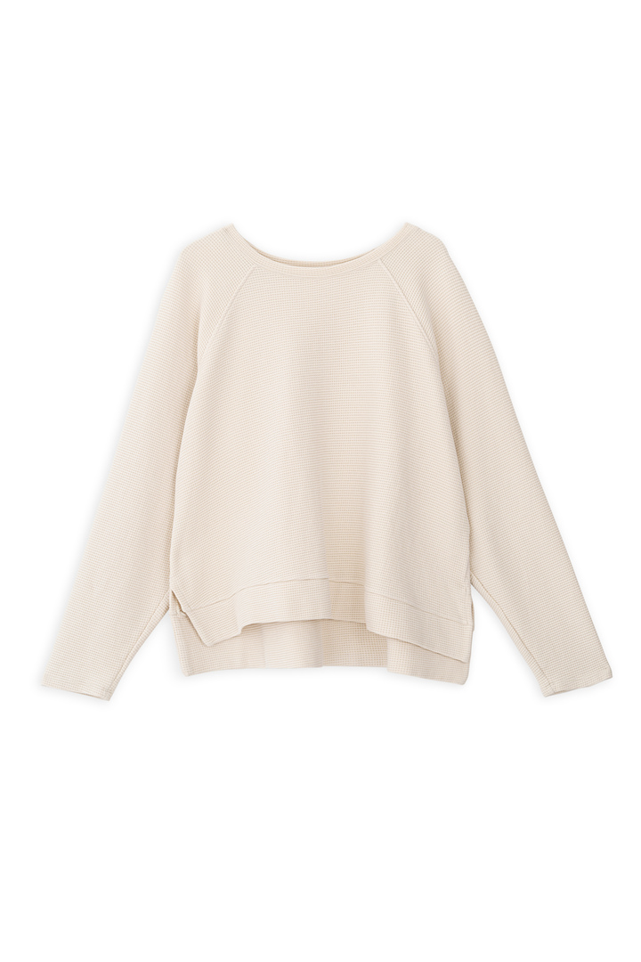 FUTTER WAFFLE SWEATSHIRT DUSTY CREAM