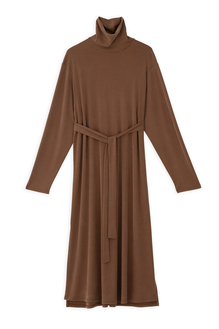 RIB SANDWASHED DRESS LIGHT BROWN